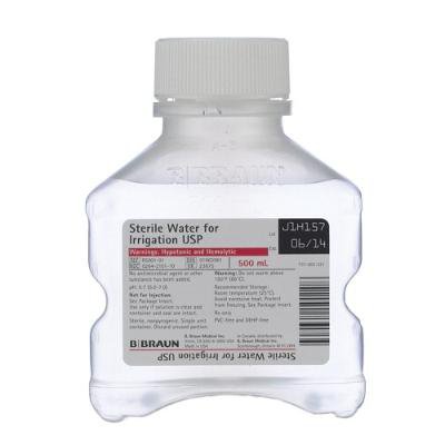 Water Irrigation Sterile Solution Bottle Not for Injection Bottle 500 mL (1/EA 16/CS) by B Braun Medical, Inc.  ID R5001-01